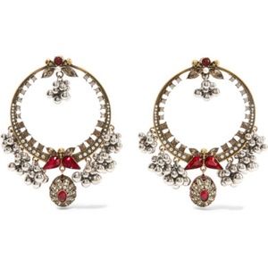 Alexander McQueen Gold Plated Swarovski Runway Earrings